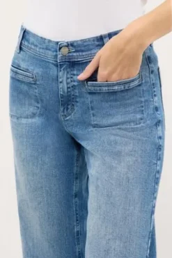 ANGELS Culotte-Jeans Linn Smart bleached blue used Relaxed Fit