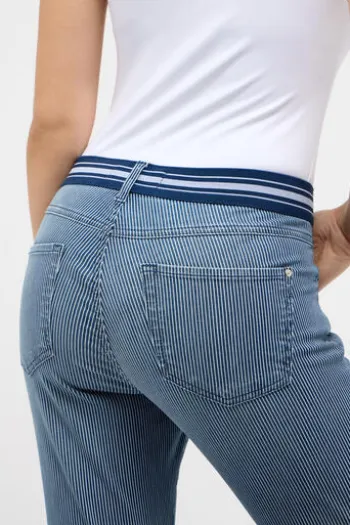 ANGELS 7/8 Jeans Ornella Sporty blue used gestreift Slim Fit