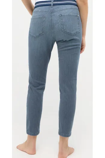 ANGELS 7/8 Jeans Ornella Sporty blue used gestreift Slim Fit