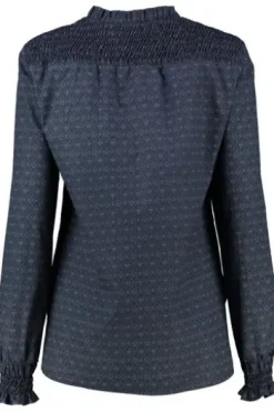ANNA Bluse marine langarm