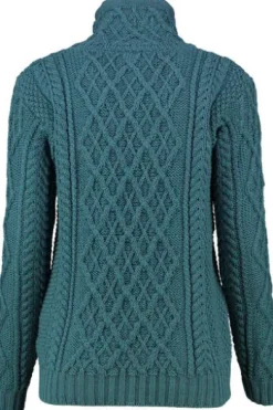 ARAN Pullover petrol im typischen Irland Aran Strick