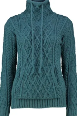ARAN Pullover petrol im typischen Irland Aran Strick