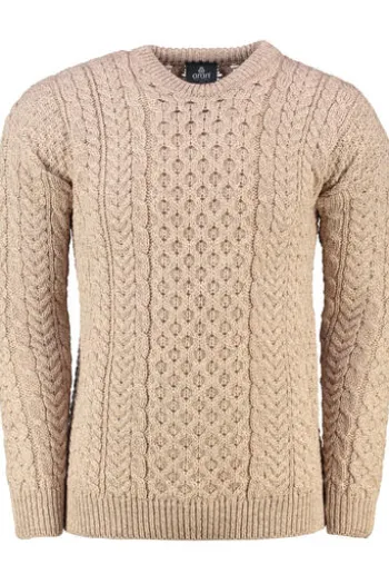 ARAN Rundhals Pullover beige