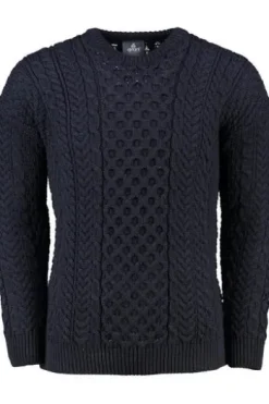 ARAN Rundhals Pullover marine