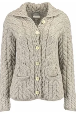 ARAN Strickjacke beige im typischen Irland Aran Strick