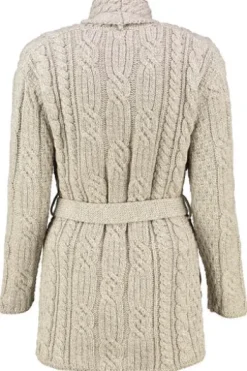 ARAN Strickjacke beige in supersofter Merinowolle