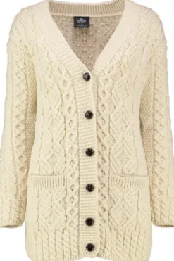 ARAN Strickjacke natur im typischen Irland Aran Strick
