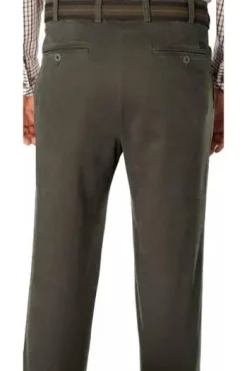 AUBI Bundfalten-Jeans oliv