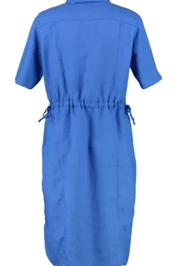 BARBARA LEBEK Leinen-Kleid ocean blue Kurzarm