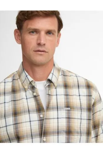 BARBOUR Hemd Witton Checked whisper white kariert Regular Fit Langarm