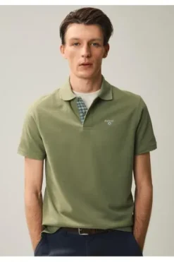 BARBOUR Polo-Shirt Tartan Pique dark olive classic
