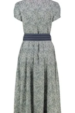 BERWIN Kleid blau geblümt in edler Natur-Qualität