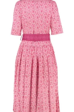 BERWIN Kleid pink gemustert Kurzarm