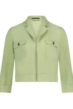 BETTY BARCLAY Blazer-Jacke green 3/4-Arm in Velours-Optik