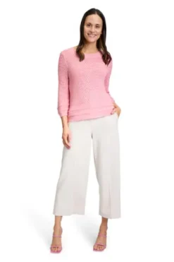 BETTY BARCLAY Bändchengarn-Pullover flamingo pink 3/4-Arm