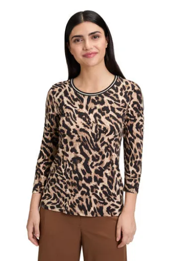 BETTY BARCLAY Shirt black/beige gemustert