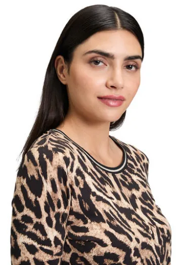 BETTY BARCLAY Shirt black/beige gemustert