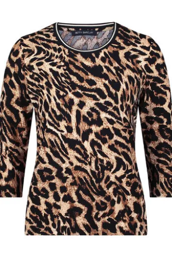 BETTY BARCLAY Shirt black/beige gemustert