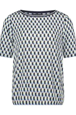 BETTY BARCLAY Shirt blue/green gemustert