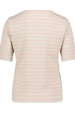 BETTY BARCLAY Shirt nature/rosé gestreift Kurzarm