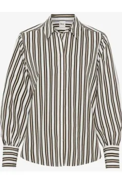 BRAX Bluse Vic black gestreift Langarm