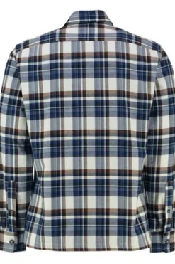 BRAX Flanell Hemd Kay blau kariert Comfort Fit Langarm