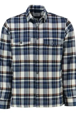 BRAX Flanell Hemd Kay blau kariert Comfort Fit Langarm