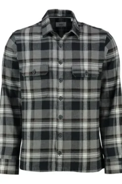 BRAX Flanell Hemd Kay grau kariert Comfort Fit Langarm