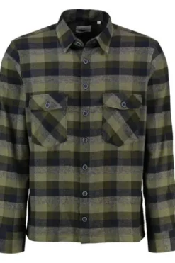 BRAX Flanell Hemd Kay grün kariert Modern Fit Langarm