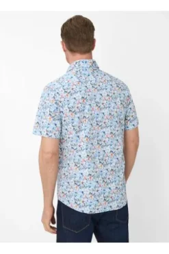 BRAX Hemd cove gemustert Modern Fit Kurzarm