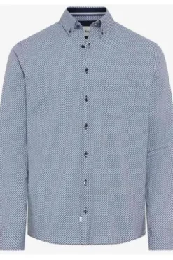 BRAX Hemd Daniel P baltic gemustert Modern Fit Langarm