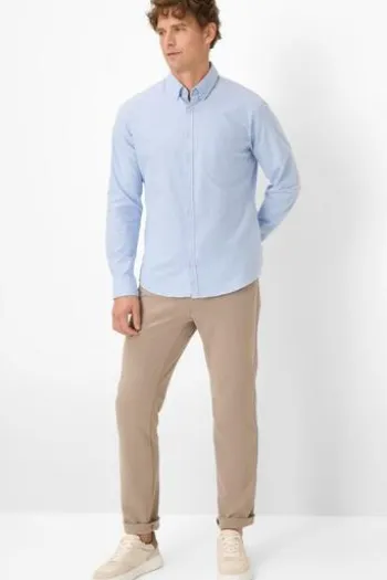 BRAX Hemd Daniel U sky Modern Fit Langarm
