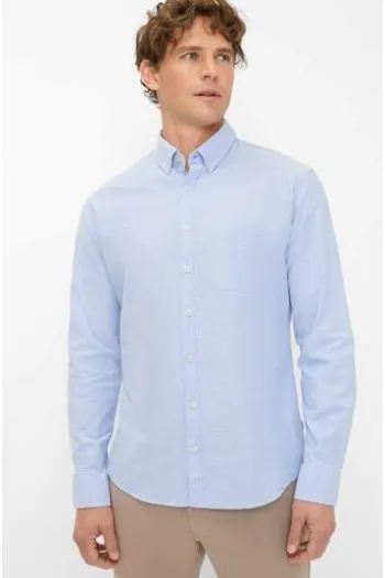 BRAX Hemd Daniel U sky Modern Fit Langarm