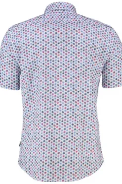 BRAX Hemd Dan raspberry geblümt Modern Fit Kurzarm