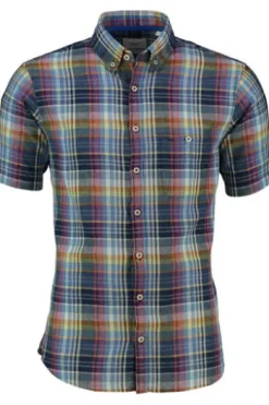 BRAX Hemd manhattan kariert Modern Fit Kurzarm