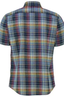 BRAX Hemd manhattan kariert Modern Fit Kurzarm