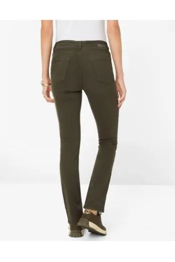 BRAX Jeans Carola oliv Feminine Fit in Premium-Denim