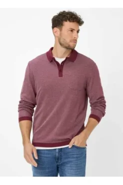 BRAX Langarm Polo-Shirt Paros velvet