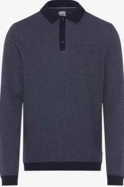 BRAX Langarm Polo-Shirt Paros deep blue