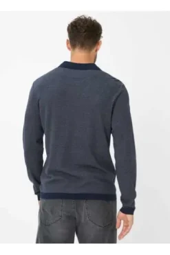 BRAX Langarm Polo-Shirt Paros deep blue