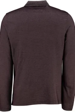 BRAX Langarm Polo Shirt Prescot bordeaux