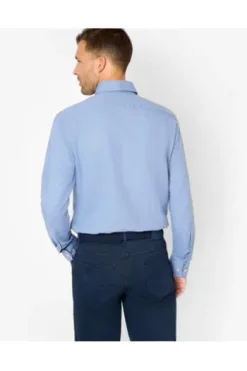BRAX Leicht Flanell Hemd blau gemustert Modern Fit