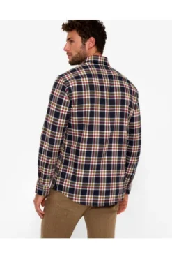 BRAX Leicht Flanell Hemd Daniel blau/rot kariert Modern Fit Langarm Button-down