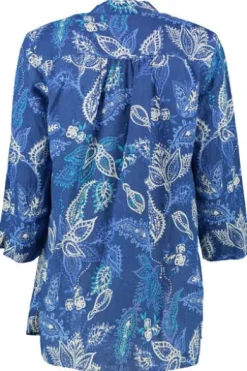BRAX Leinen-Bluse Velvet Blau