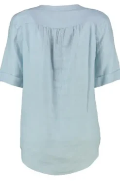 BRAX Leinen-Bluse Veri blue Kurzarm