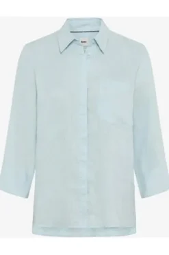 BRAX Leinen-Bluse Vicki blue 3/4-Arm