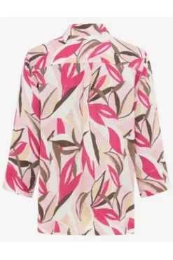 BRAX Leinen-Bluse Vicki rasperry gemustert 3/4-Arm