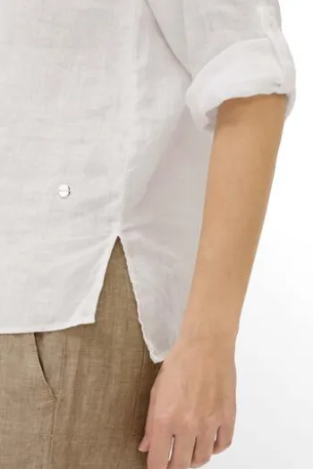 BRAX Leinen-Bluse Vicki white 3/4-Arm