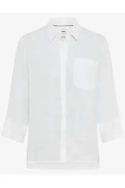 BRAX Leinen-Bluse Vicki white 3/4-Arm