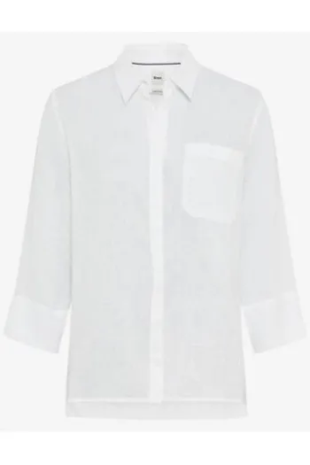 BRAX Leinen-Bluse Vicki white 3/4-Arm